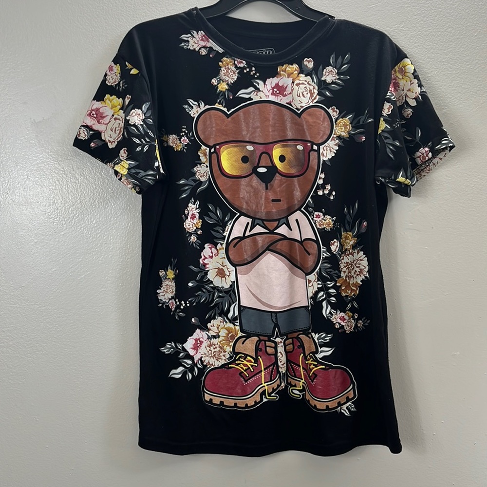 Fresh Laundry Men's Black/Brown Graphic Print U-Neck T-Shirt Size M